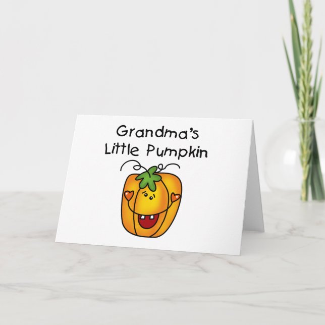 Oma's Little Pumpkin T - Shirt und Geschenke Karte (Vorderseite)