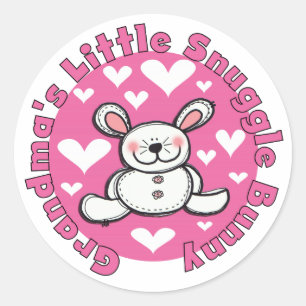 Oma's Little Snuggle Bunny Runder Aufkleber