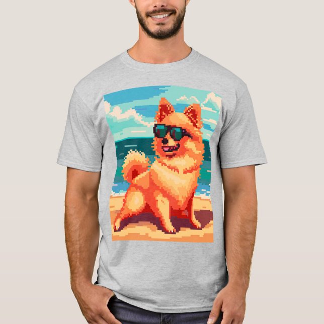 Omas Pixel Hund T-Shirt (Vorderseite)