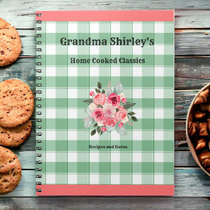 Omas Rezepte Land Gingham Farmhaus Notizblock