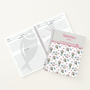 Oma's Rezepte rosa Armbanduhr Muster Notizbuch
