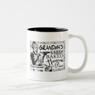 Omas selbstgemachte Pies-Geschenke im Vintage-Stil Zweifarbige Tasse