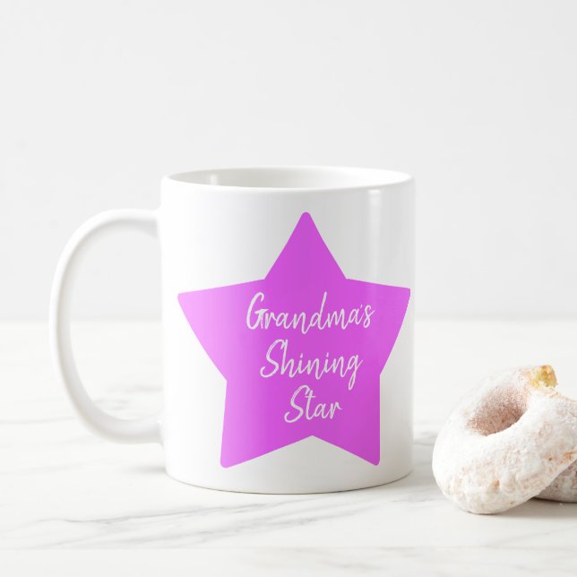 Oma's Shining Star Pink Neugeborenen-Foto Kaffeetasse (Mit Donut)