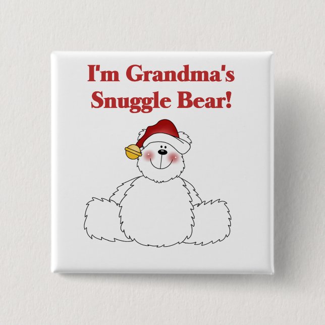 Oma's Snuggle Bear Tshirts und Geschenke Button (Vorderseite)