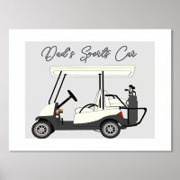 Omas Sportwagen Golfwagen Folientext Poster für Pa