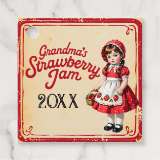 Oma's Strawberry Jam Vintag Gefälligkeitstags Geschenkanhänger
