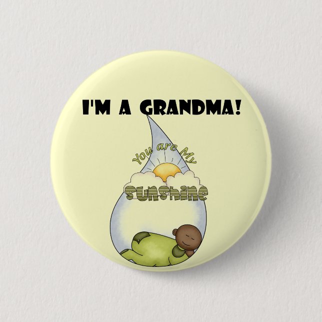 Oma's Sunshine-African American Boy Button (Vorderseite)