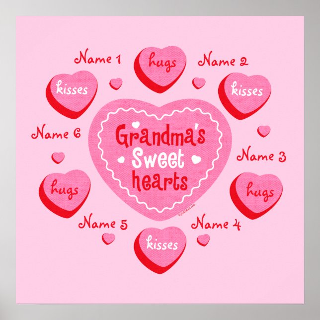 Oma's Sweethearts Personalisiert Poster (Vorne)