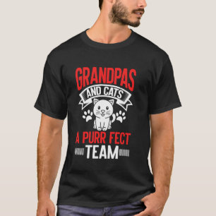 Omas und Katzen Ein perfektes Team Katzen-Opa T-Shirt