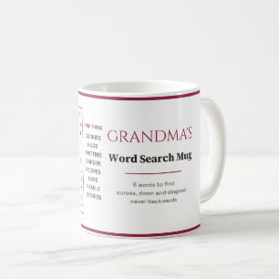 Omas Wortsuche Echtes Puzzle Personalisiert Kaffeetasse
