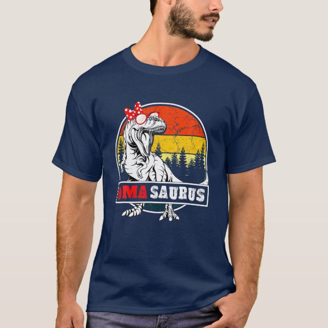 Omasaurus Dinosaur Funny Oma Saurus Familie T-Shirt (Vorderseite)