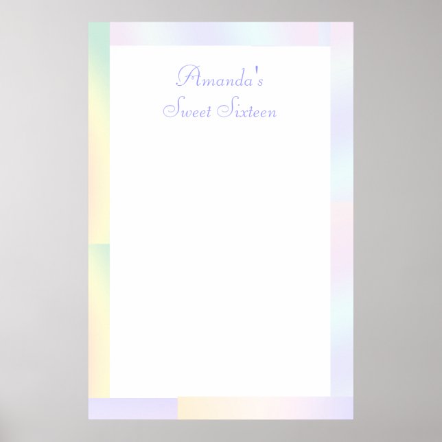 Ombre, 16 . Geburtstag, Bat Mitzvah, Unterschrift  Poster (Vorne)