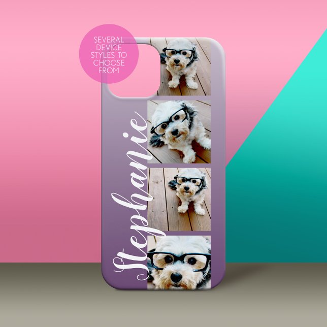 Ombre 4 Foto Handgeschriebener Schriftart — KANN F iPhone 15 Hülle (Personalized Phone Case - Many Device Styles to Choose From)