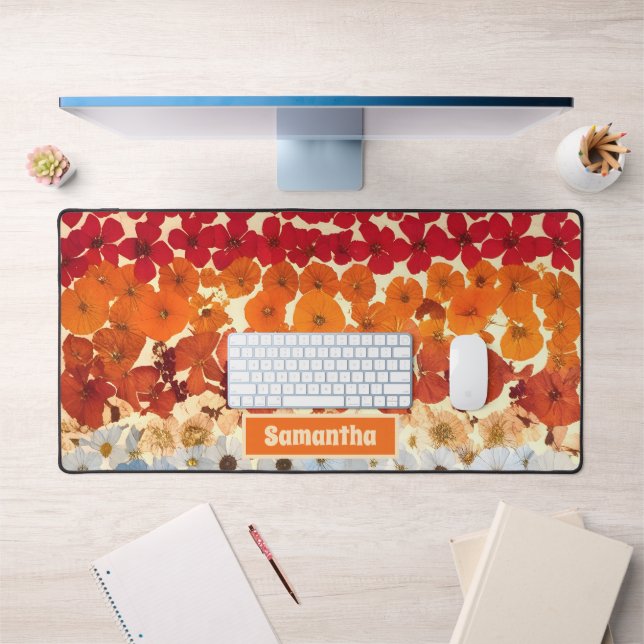 Ombre à fleurs Vintages pressées personnalisées (Bureau 1)