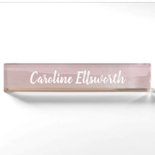 Ombre Abstrakte Wasserfarbstreifen in Dusty Lilac Namensplakette