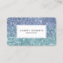 Ombre Aqua Blue Imitats Glitzer Girly Business Car Visitenkarte
