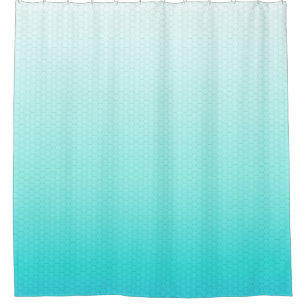 Ombre aquamariner blauer Watercolor-sechseckiges Duschvorhang