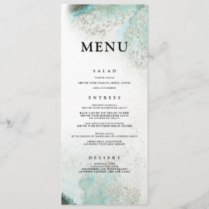 Ombre Aquarell-Abendessen-Menü   GRÜN Menükarte