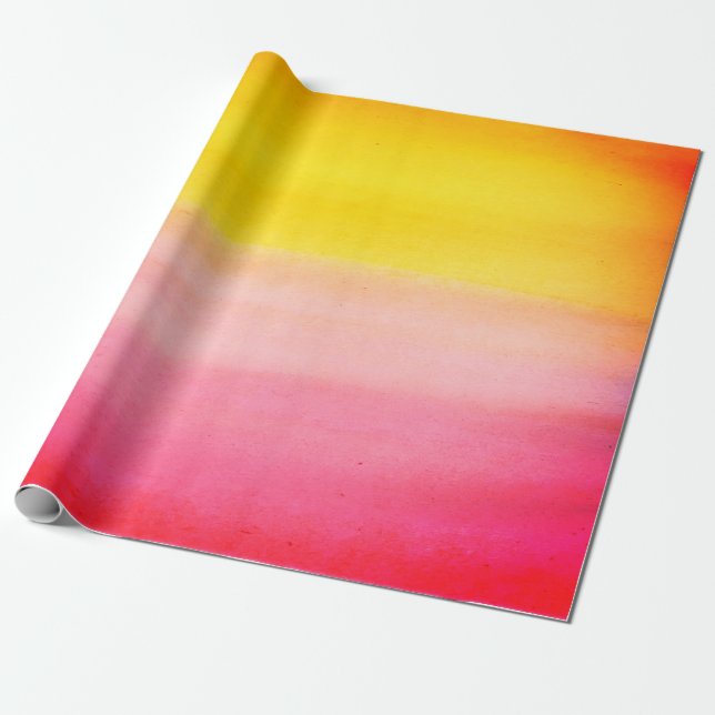 Ombre Aquarell-kundenspezifische rosa u. gelbe Geschenkpapier (Ungerollt)