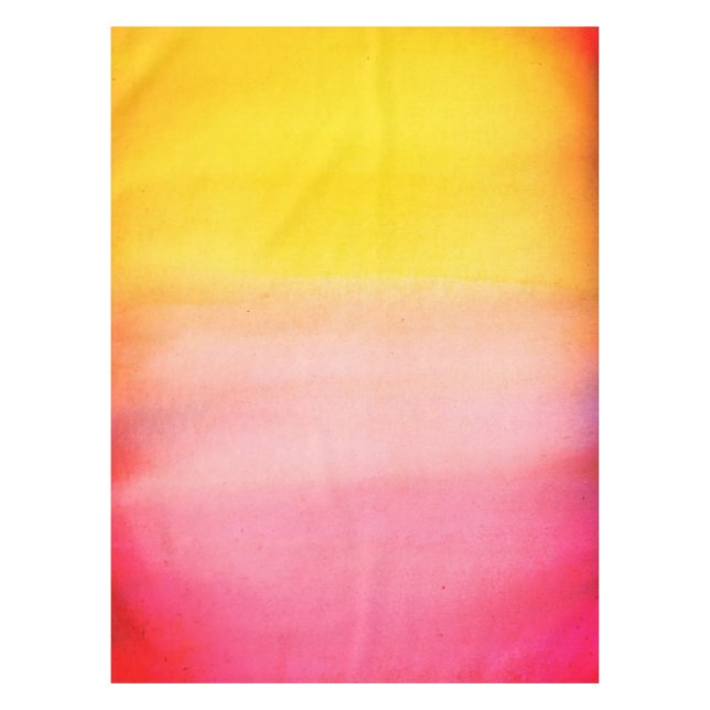 Ombre Aquarell-kundenspezifische rosa u. gelbe Tischdecke (Vorderseite)