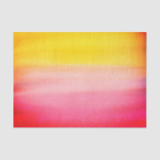Ombre Aquarell-kundenspezifisches rosa u. gelbes Seidenpapier (Vorderseite)