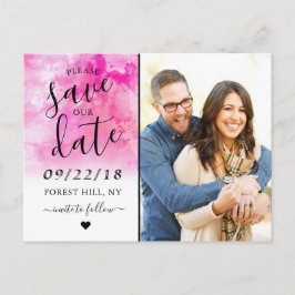Ombre Aquarelle Enregistrer La Date Carte Postale