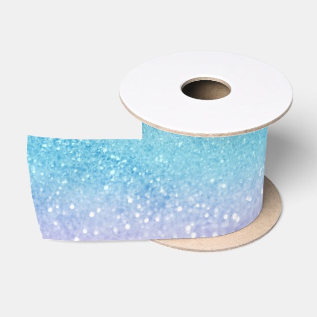 Ombre Baby Blue Pink Glitzer Jeden Anlaß Satinband (Spule)