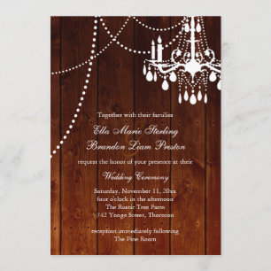 Ombre Barn Chandelier Hochzeit Einladung