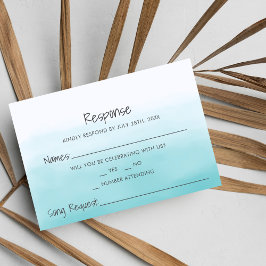 Ombre Beach Destination Ocean Tropical Wedding RSVP Karte