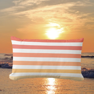Ombre Beach Sunrise Streifen Orange und Gelb Glow Kissen Für Draußen