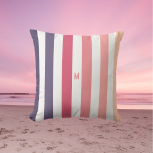Ombre Beach Sunset Strip & Personalisiert Monogram Kissen