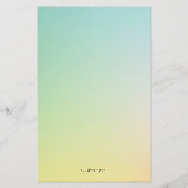Ombre Blau/Gelb Personalisiert Briefpapier (Vorderseite)