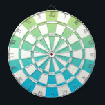Ombre blau grün und weiß dartscheibe<br><div class="desc">Ombre Blue Green and White Dart Board</div>