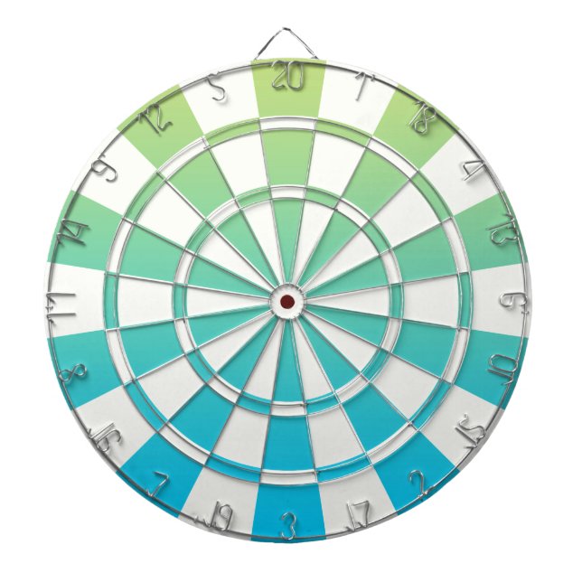 Ombre blau grün und weiß dartscheibe (vorne)