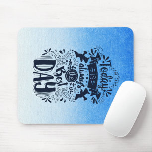 Ombre Blau und Weiß tauchen in traumhafte Farben Mousepad