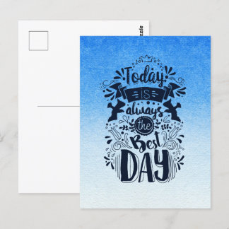 Ombre Blau und Weiß tauchen in traumhafte Farben Postkarte