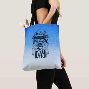 Ombre Blau und Weiß tauchen in traumhafte Farben Tasche