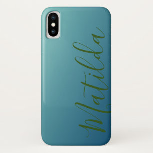 Ombre Blue Navy Aquamariner Schlichter Personalisi Case-Mate iPhone Hülle