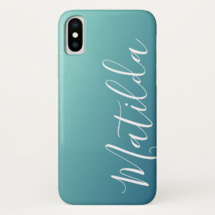 Ombre Blue Navy Aquamariner Schlichter Personalisi Case-Mate iPhone Hülle