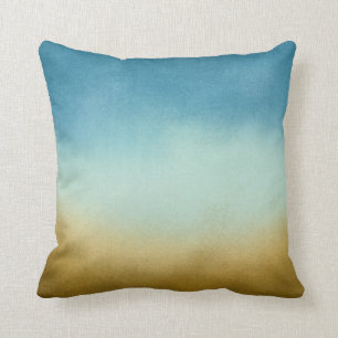 Ombre Blue und Gold Pillow Kissen