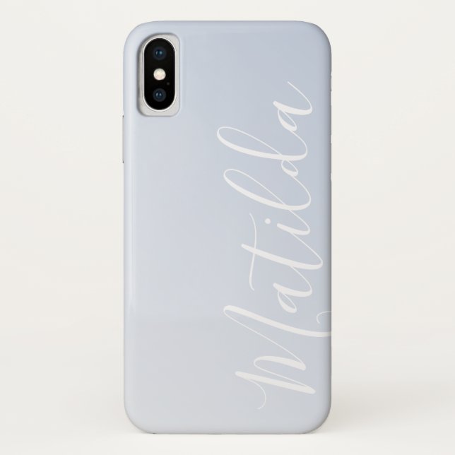 Ombre Blue Violet Graue Personalisierte Bezeichnun Case-Mate iPhone Hülle (Rückseite)