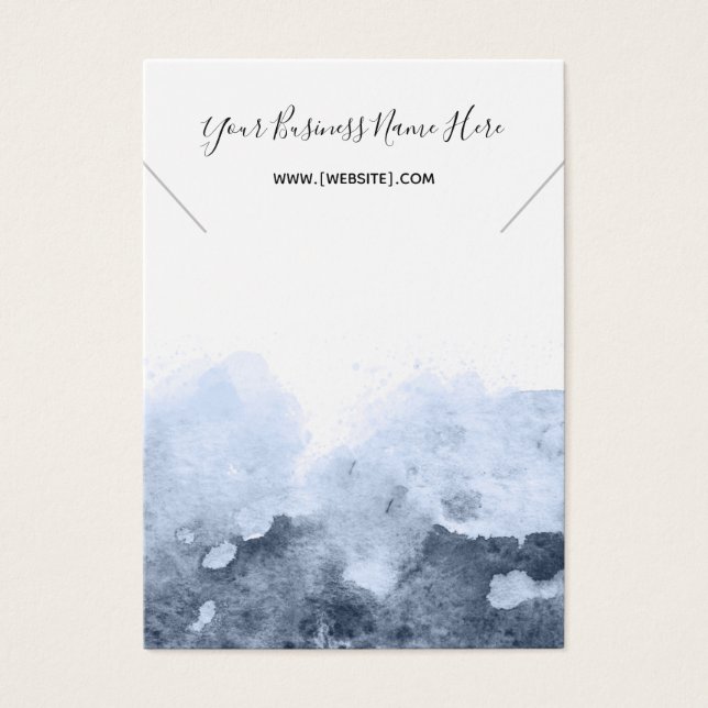 Ombre Blue Watercolor Necklace Display Card (Vorderseite)