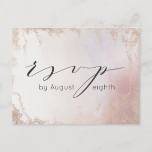 Ombre Blush Pink Frosted Hochzeitsmenüwahl RSVP Postkarte