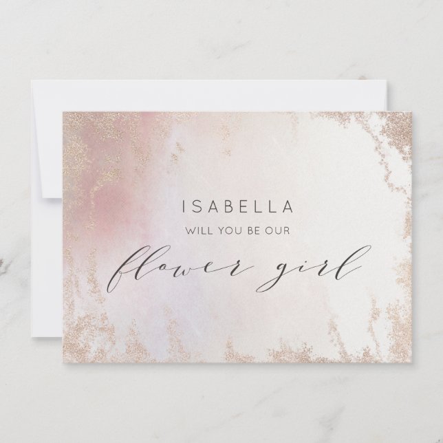 Ombre Blush Pink Mattiert Flower Girl Vorschlag Ca (Vorderseite)