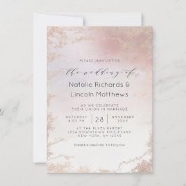 Ombre Blush Pink Mattiert Foil Script Hochzeit Einladung