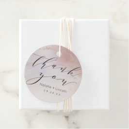 Ombre Blush Pink Mattiert Foil Script Vielen Dank Geschenkanhänger