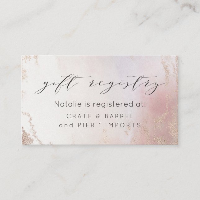Ombre Blush Pink Mattiert Foil Shoft Registrierung Begleitkarte (Vorderseite)