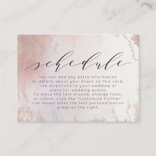 Ombre Blush Pink Mattiert Foil Wedding Plan Begleitkarte (Vorderseite)