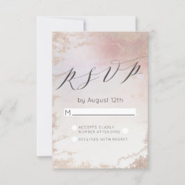 Ombre Blush Pink Mattiert Foil Wedding RSVP Antwor