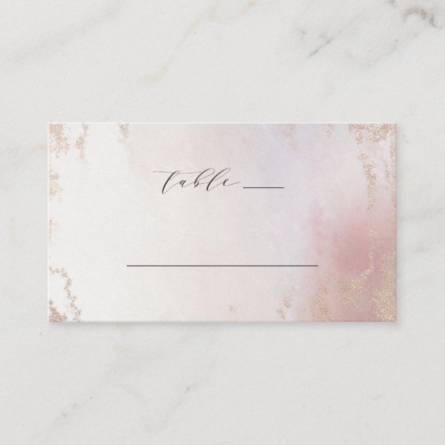 Ombre Blush Pink Mattiert Foil Wedding Tischnummer Platzkarte (Vorderseite)